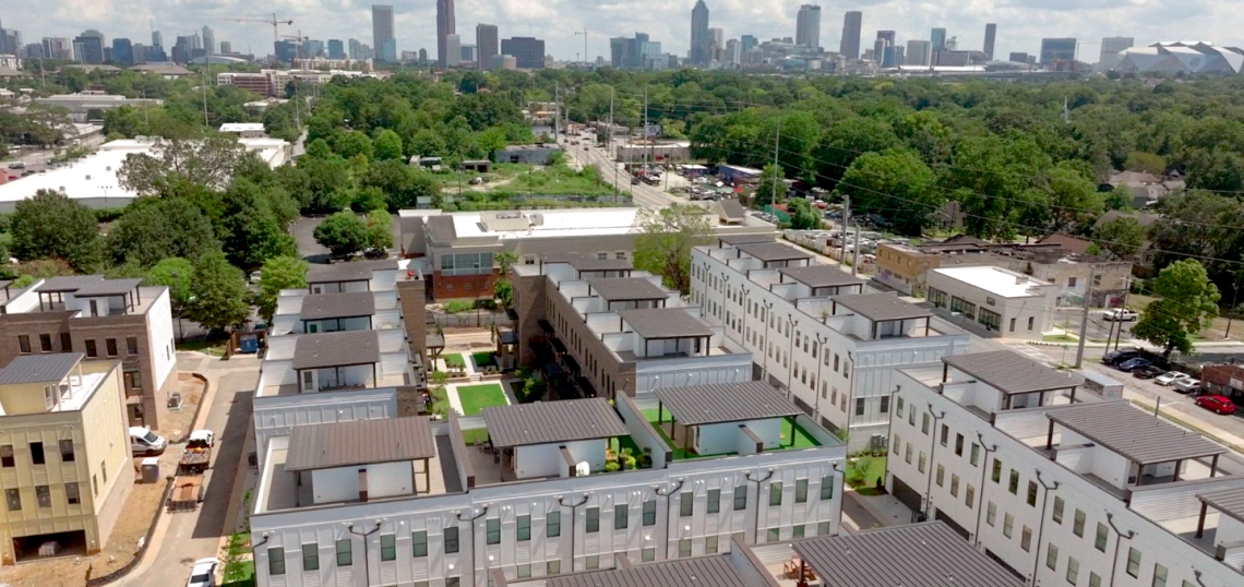 Project with 700K+ townhomes in Bankhead, as seen from above